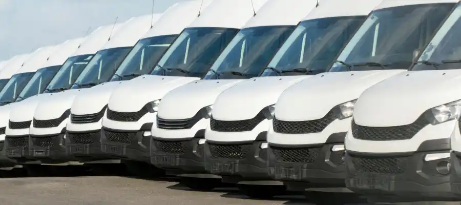 A fleet of vans