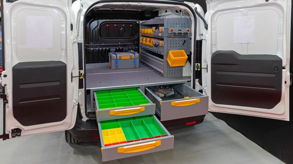 Aluminium work van storage