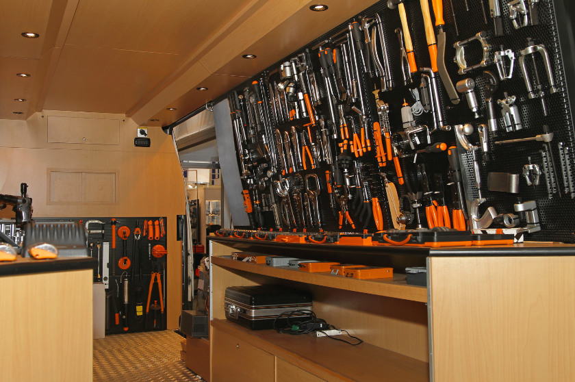 tools in van